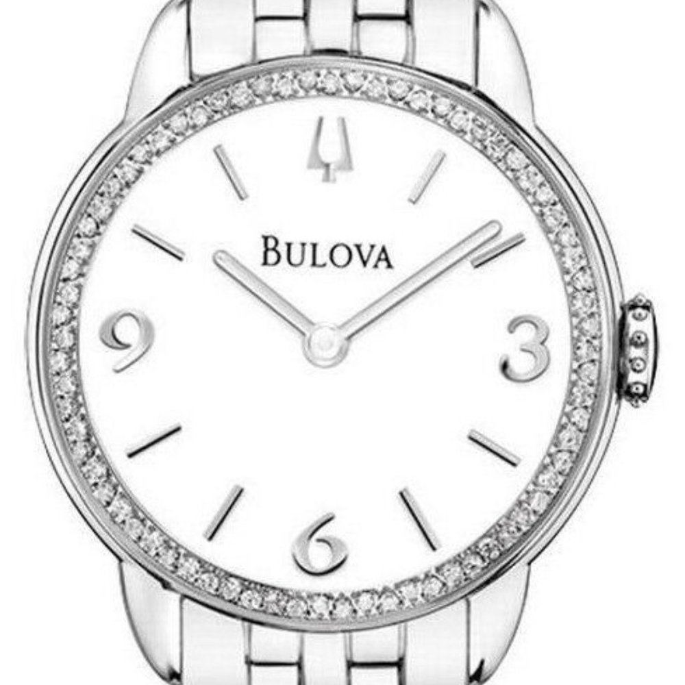 BULOVA - DIAMOND STAINLESS STEEL WATCH